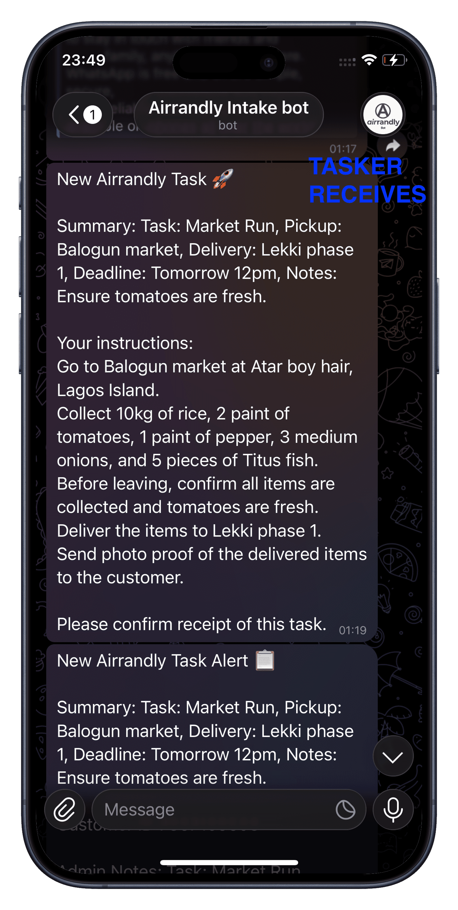 Airrandly OS — tasker briefing and dispatch