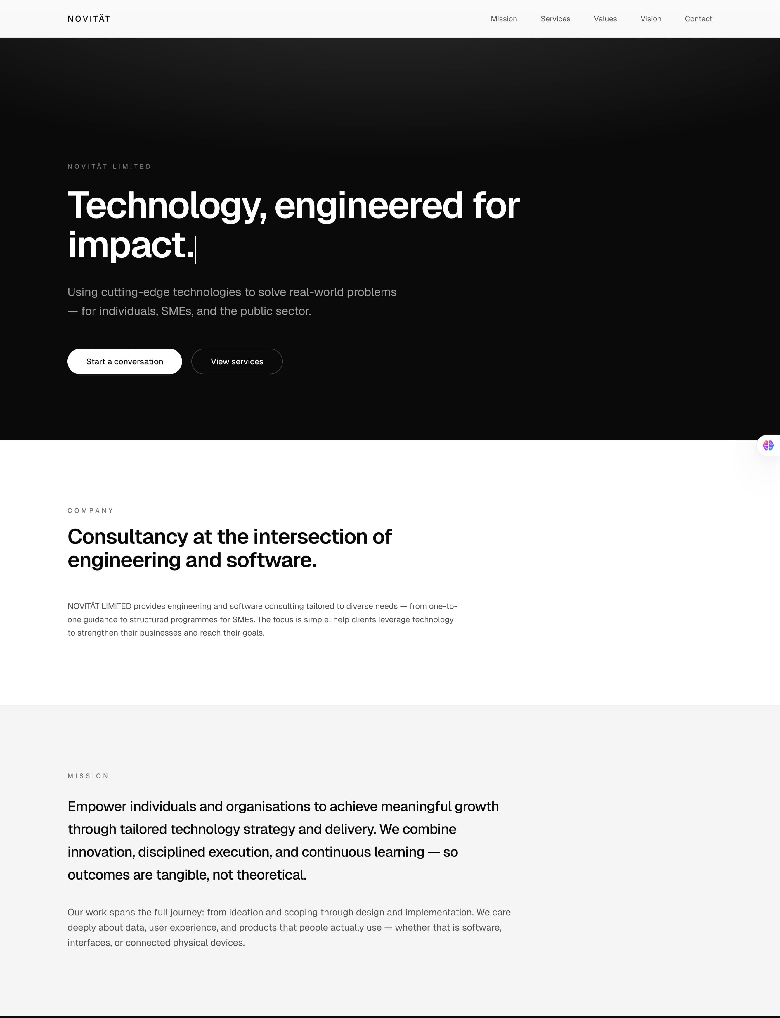 Novitat Ltd — Business website — preview
